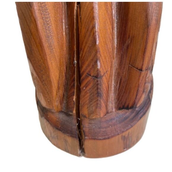 Hand Carved Pelican Sculpture Solid Wood Large Heavy 13" x 5.5" Vintage 1999 - Picture 7 of 7